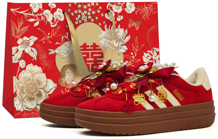 Adidas Adidas VL Court Bold Wedding Shoes, Harmony Of Phoenix And Peacock, Chinoiserie Suede