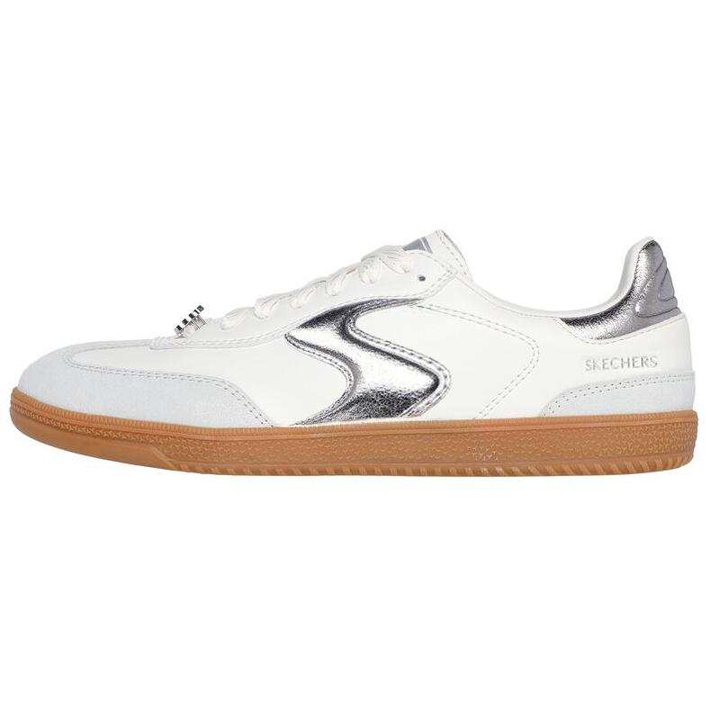 Skechers Hotshot Abrasion Resistant Abrasion Resistant Low top Skateboard Shoes Women's White Silver