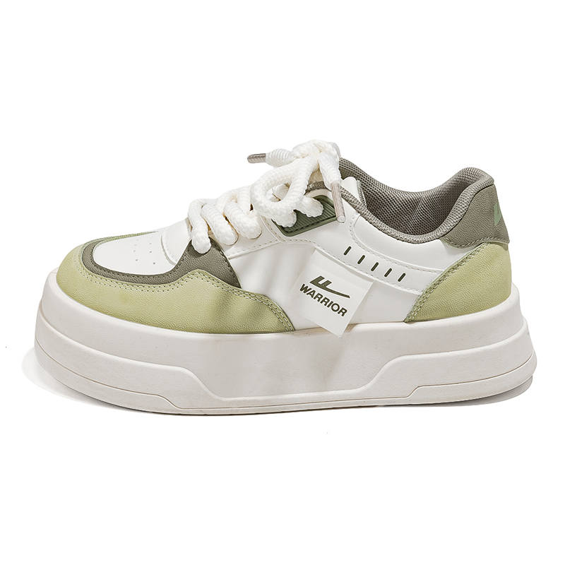 Warrior Slip Resistant Abrasion Resistant Low top Skateboard Shoes Women's Beige Green