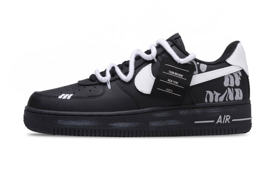 Nike Nike Air Force 1 Free Letter Abrasion Resistant Abrasion Resistant Low top Skateboard Shoes Unisex Black White