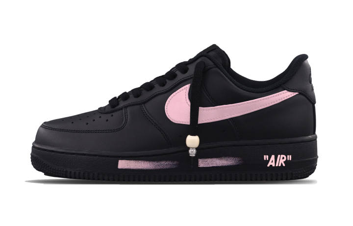 Nike Nike Air Force 1 Black Pink Paris Abrasion Resistant Low top Skateboard Shoes Unisex Black Pink