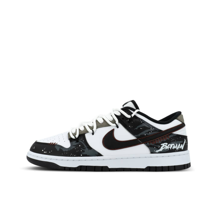 Nike Nike Dunk Gorilla Mischief XJDD Gothic Flame Leather Low top Skateboard Shoes Unisex Black White