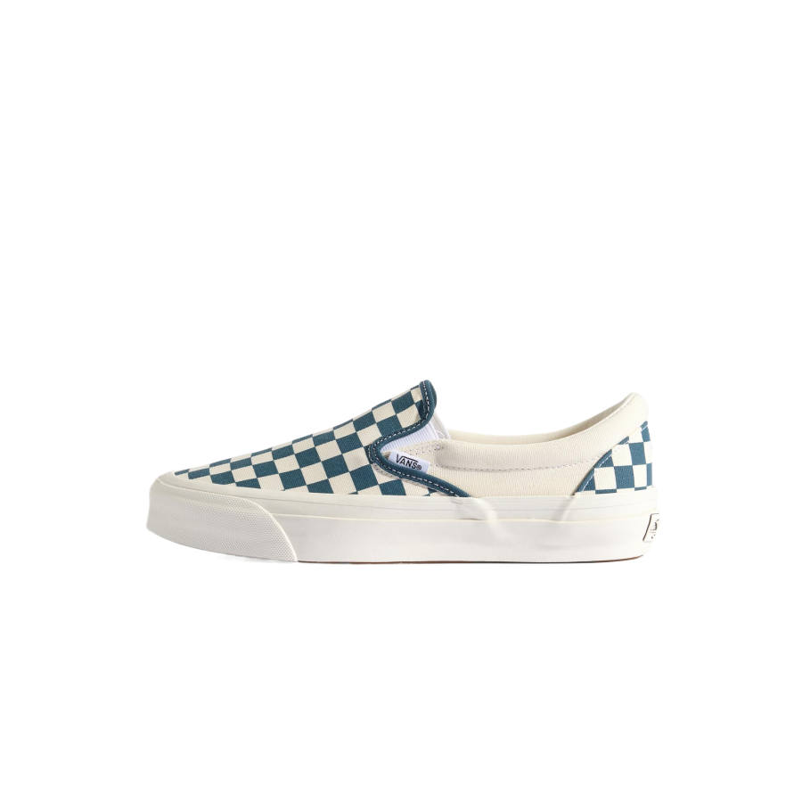 Vans LX Classic Slip On 98 Skateboard Shoes Unisex Beige Blue