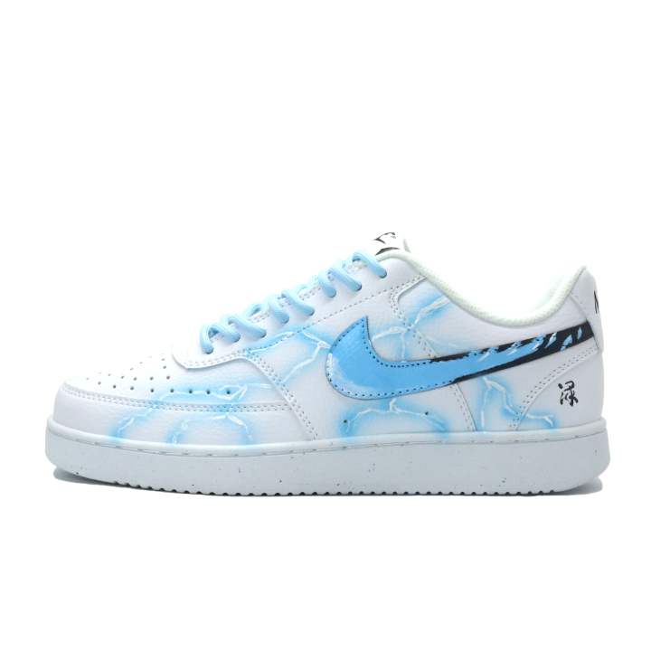 Nike Nike Court Vision 1 Ice Blue Electric Demon Lightweight Breathable Lightweight And Breathable Low top Skateboard Shoes