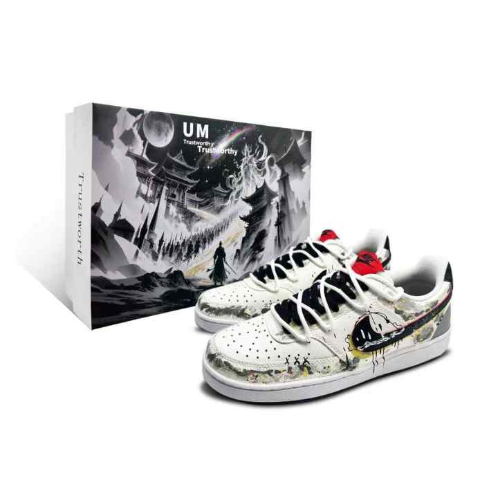 Nike Nike Court Vision 1 Shadow Q Coverage Low top Skateboard Shoes Men's Gray White