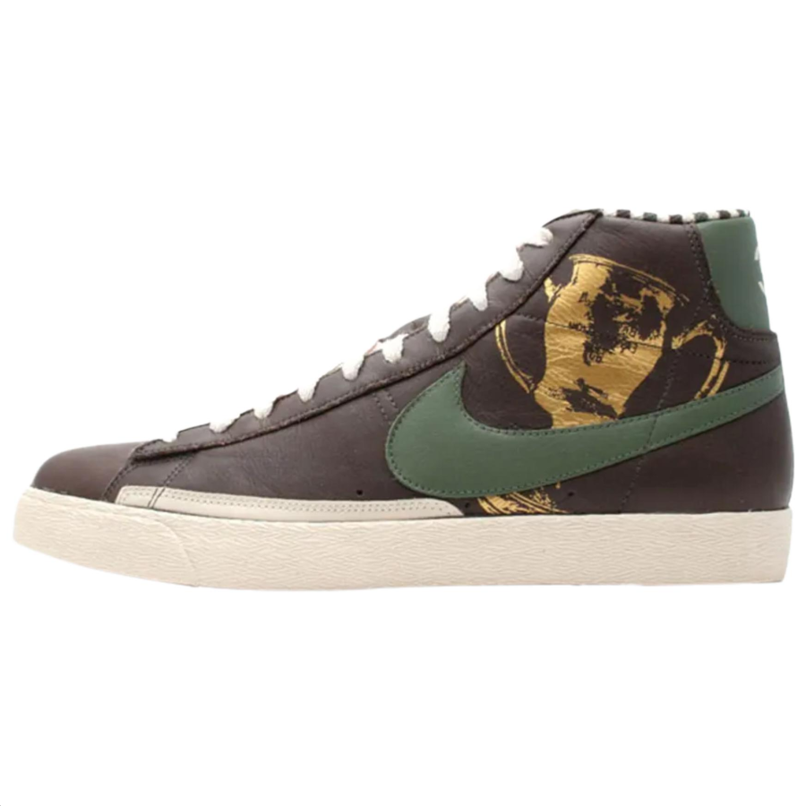 Nike Nike Blazer High Slip Resistant Abrasion Resistant High top Skateboard Shoes Men's Brown Green