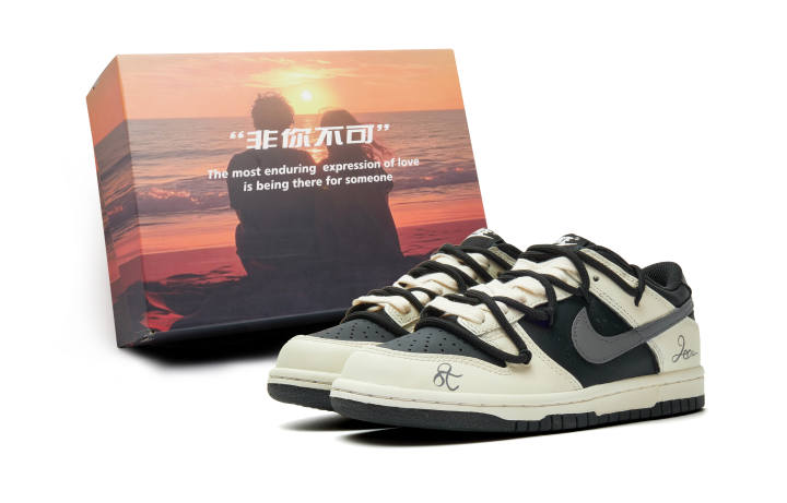 Nike Nike Dunk Abrasion Resistant Low top Skateboard Shoes Unisex Beige Gray Black
