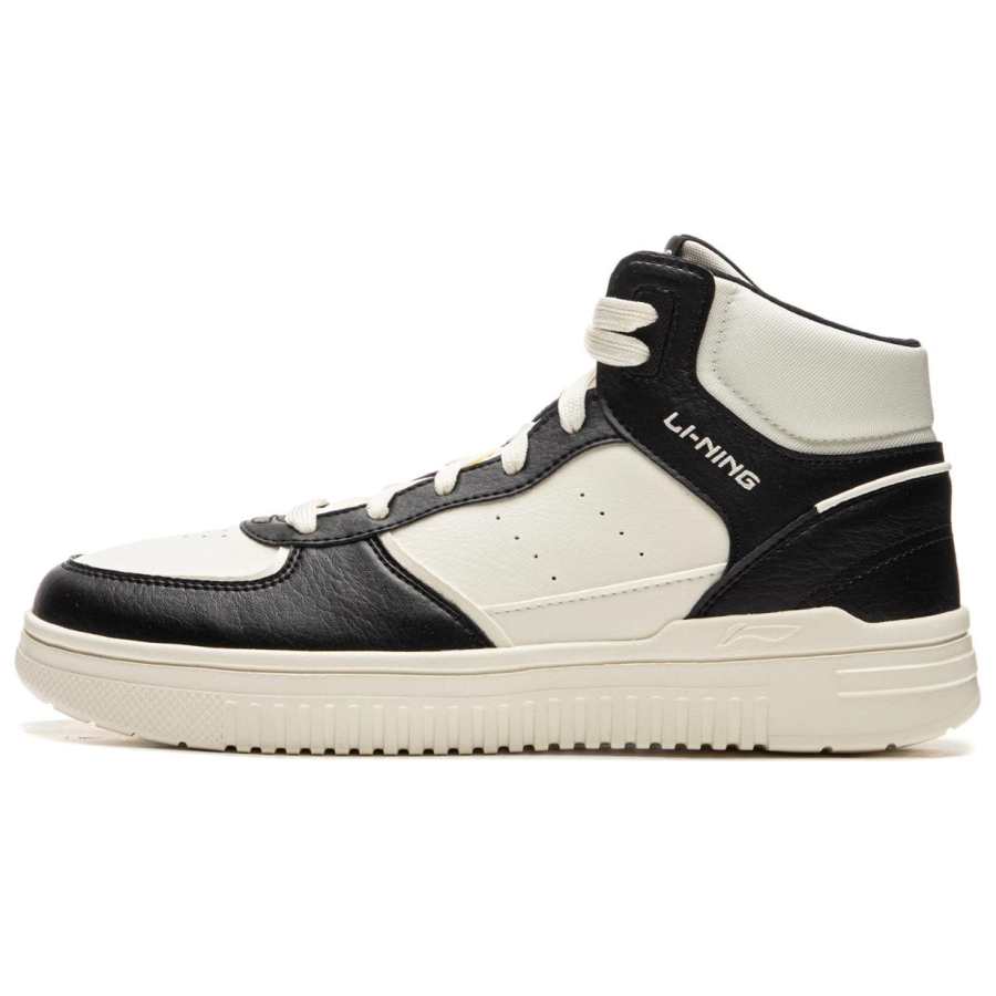 Li-Ning Li Ning Cyan Cloud HI Slip Resistant, Abrasion Resistant, Breathable High top Skateboard Shoes Men's Black White