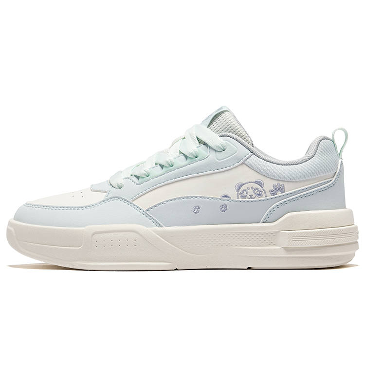 Erke Battery Panda 4lite Wear-Resistant Slip-Resistant Low-Top Skateboard Shoes Women's Microcrystal White Mist Gray