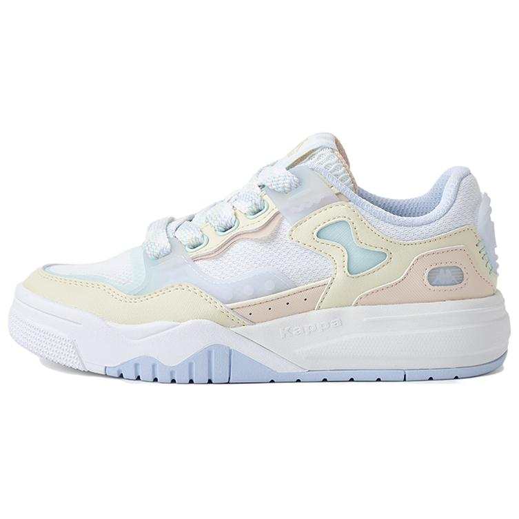 Kappa Slip Resistant Abrasion Resistant Low top Skateboard Shoes Unisex White Blue Yellow