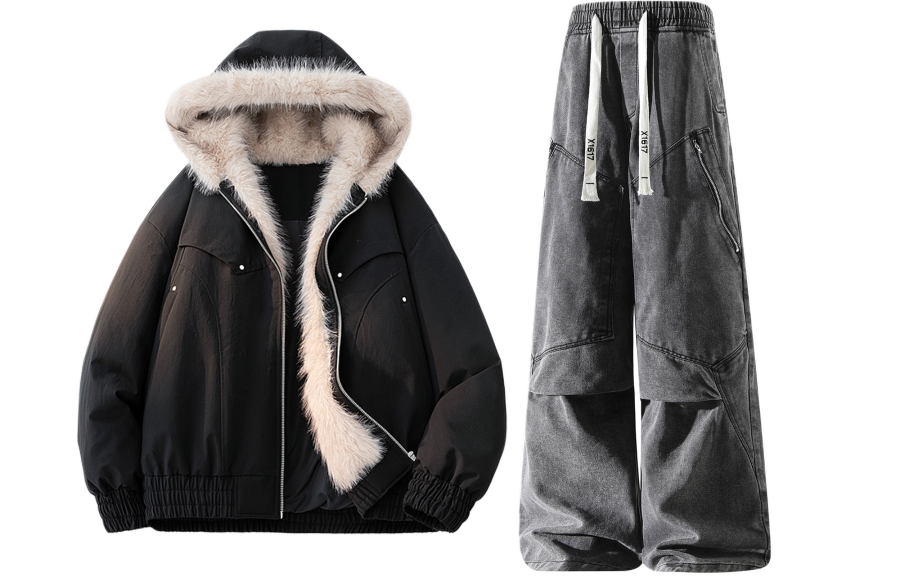 X1617 Casual Sportswear Unisex Hooded Thickened And Fleece Lined