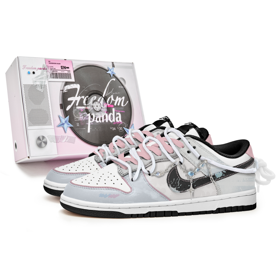 Nike Nike Dunk Box, Song Of Dreaminess Slip Resistant Abrasion Resistant Low top Skateboard Shoes Unisex Blue Pink