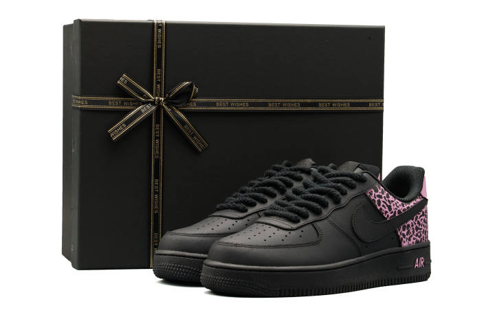 Nike Nike Air Force 1 Abrasion Resistant Low top Skateboard Shoes Women's Black Pink