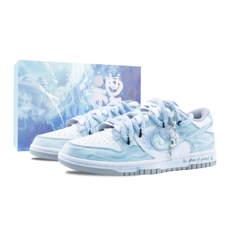 Nike Nike Dunk Moonlit Blue Wave Walk Slip Resistant Abrasion Resistant Low top Skateboard Shoes Unisex Sky Blue