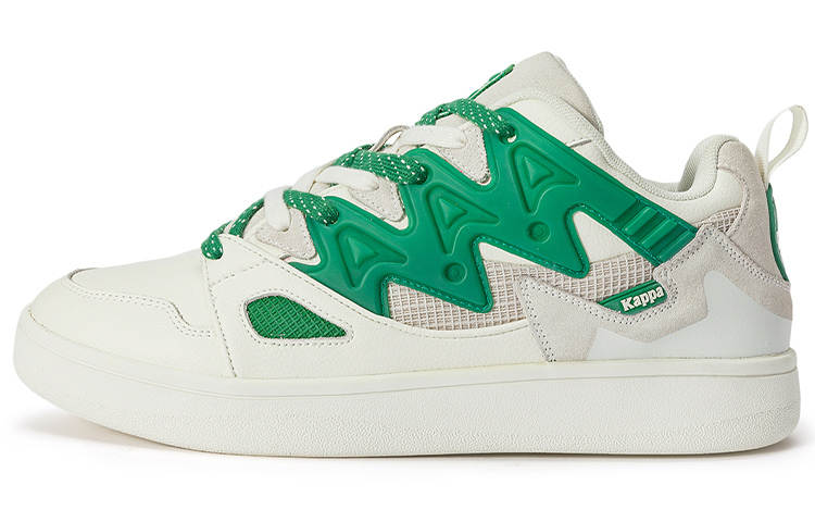Kappa Slip Resistant Abrasion Resistant Low top Skateboard Shoes Unisex White Pale Green