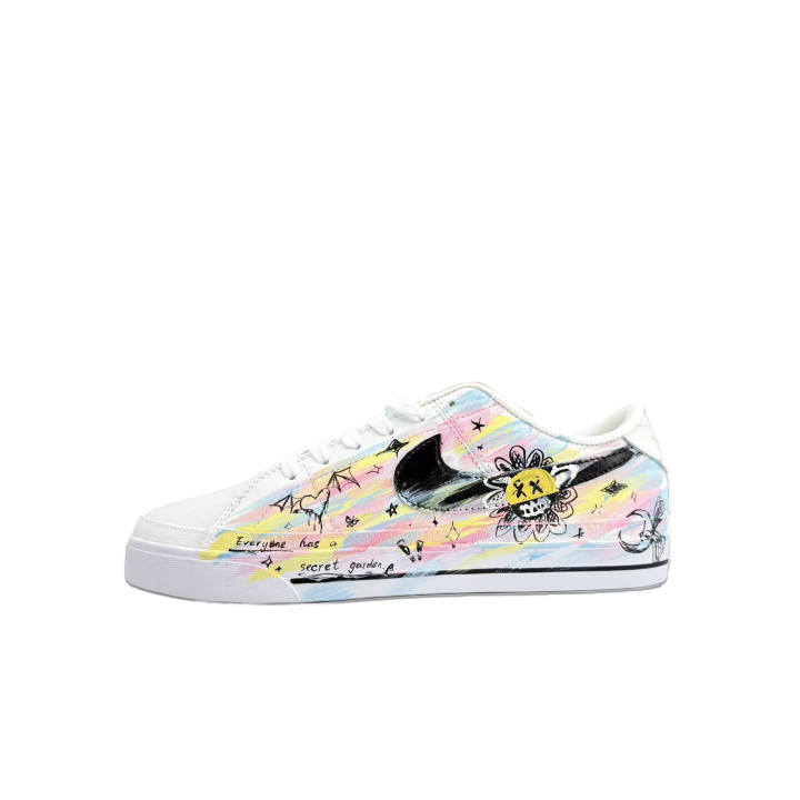 Nike Nike Court Legacy Rainbow Abrasion Resistant Low top Skateboard Shoes Unisex Pink