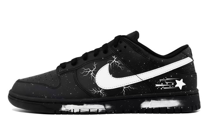 Nike Nike Dunk Lightning Shooting Stars Abrasion Resistant Abrasion Resistant Low top Skateboard Shoes Unisex Black