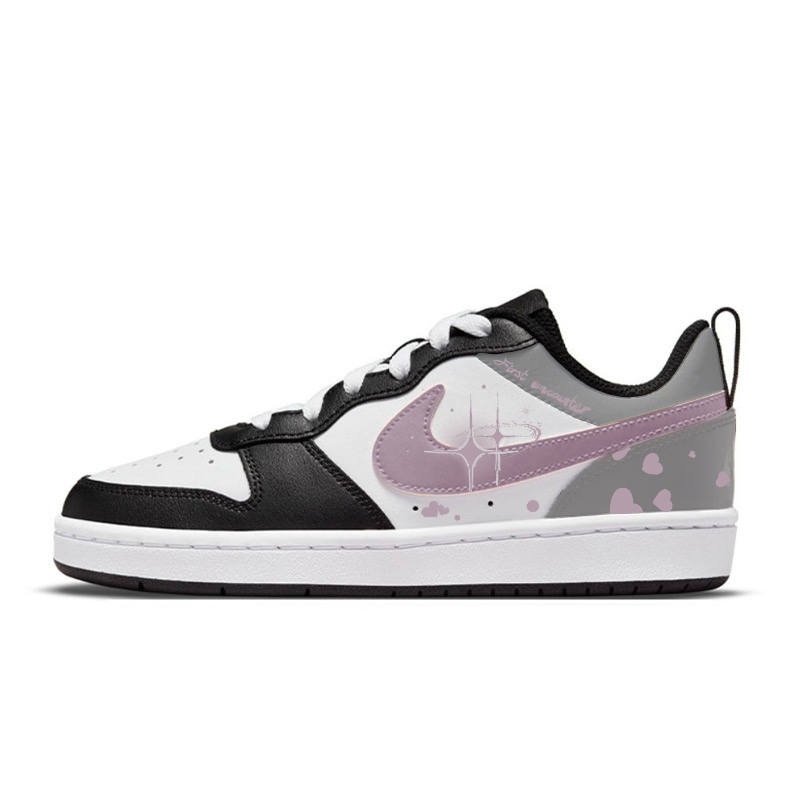 Nike Nike Court Borough Starry Mist Language Low top Skateboard Shoes Women's Black Gray Purple