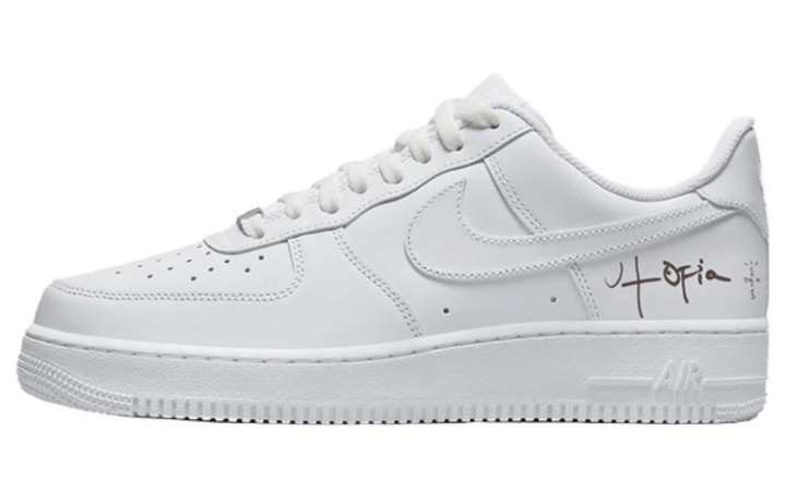 Nike Travis Scott X Nike Air Force 1 Utopia Comfortable Versatile Non-slip Shock-absorbing Low-top Skate Shoes Women's White