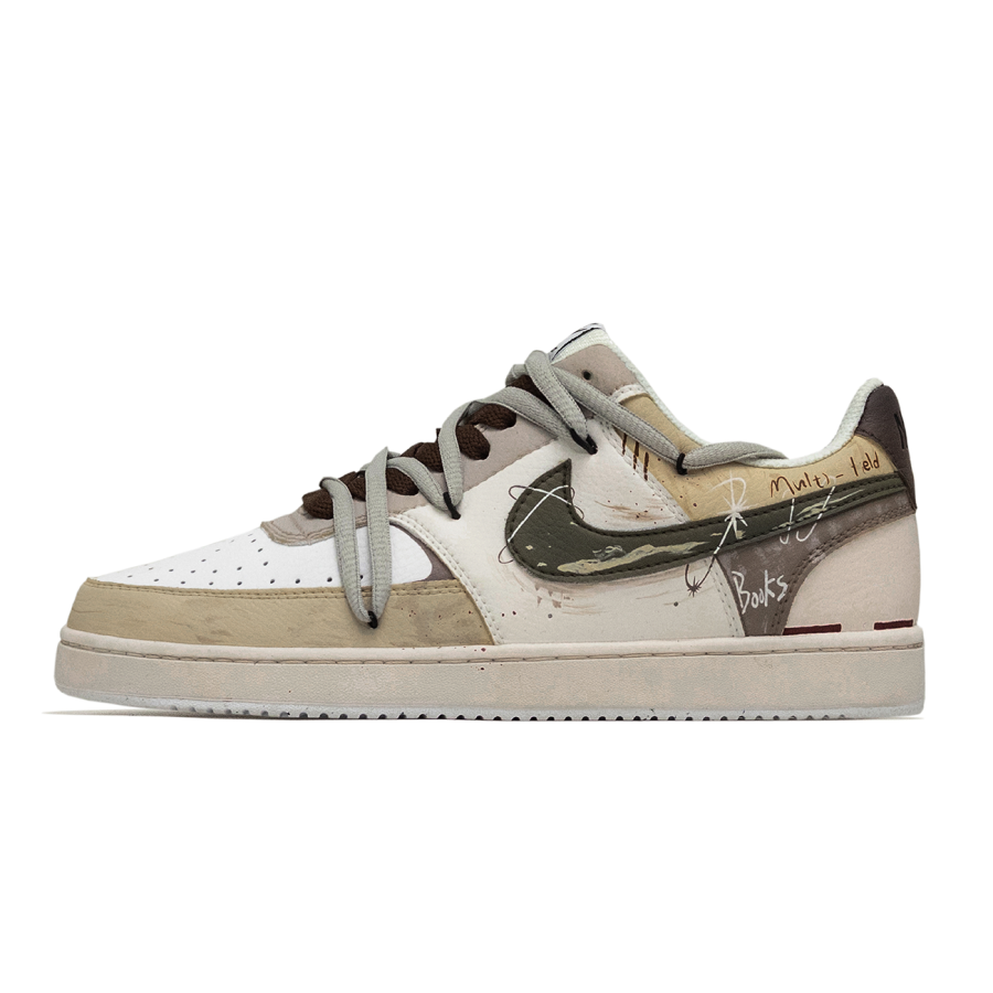 Nike Nike Court Vision 1 IC77 Particle Cloud Glow Slip Resistant Slip Resistant Low top Skateboard Shoes Men's Brown Yellow