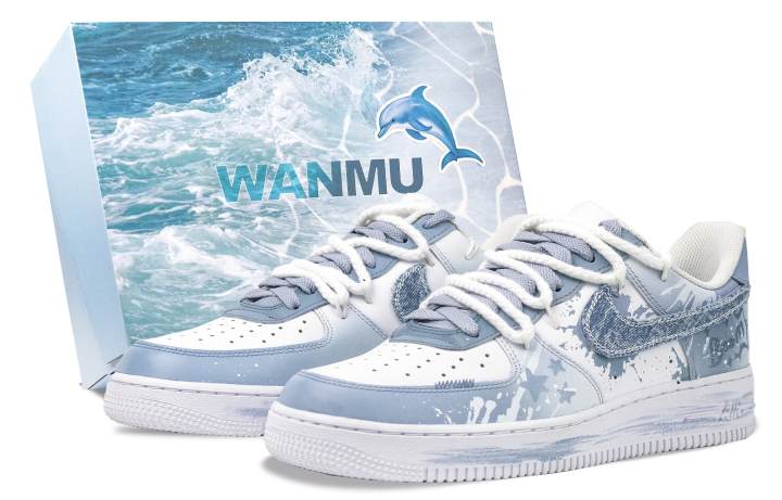 Nike Nike Air Force 1 Starry Sea Low top Skateboard Shoes Men's White Blue
