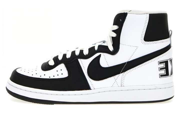Nike Nike x CDG Cow Leather High top Skateboard Shoes Men's Black White