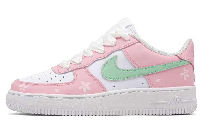 Nike Nike Air Force 1 Sweet Party Lightweight Low top Skateboard Shoes Unisex Pink Green