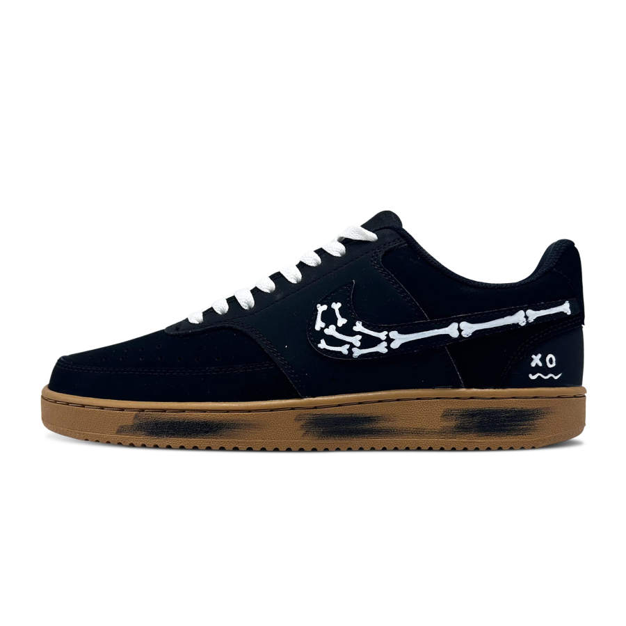 Nike Nike Court Vision 1 Bone Abrasion Resistant Abrasion Resistant Low top Skateboard Shoes Unisex Black White