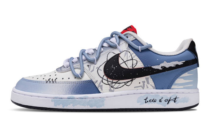 Nike Nike Court Vision 1 Galaxy Surround Leather Low top Skateboard Shoes Men's Sky Blue