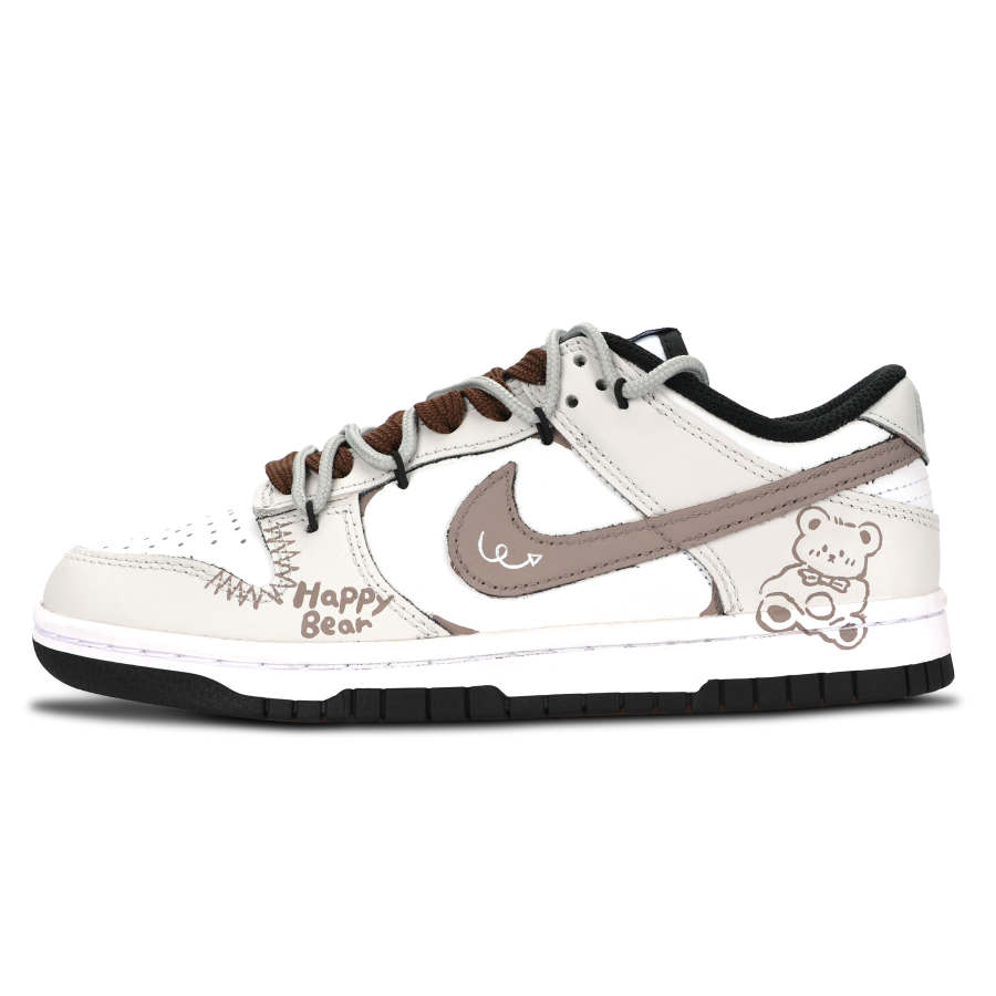 Nike Nike Dunk Black White, Soft Bear Leather Abrasion Resistant Abrasion Resistant Low top Skateboard Shoes Unisex Khaki