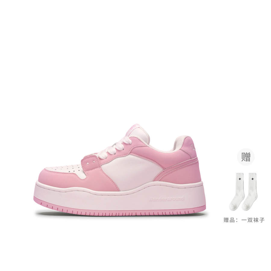 WANDER AROUND Top Grain Cow Leather Low top Skateboard Shoes Women's Pink