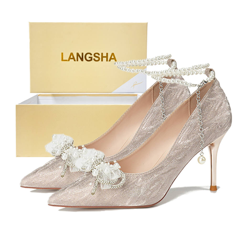 Lanza Lanza Microfiber Leather Slim Heel High Heels Women's