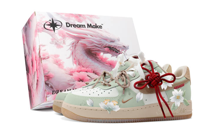 Nike Nike Air Force 1 Spring Cherry Blossom Pink Box Slip Resistant Abrasion Resistant Low top Skateboard Shoes Women's