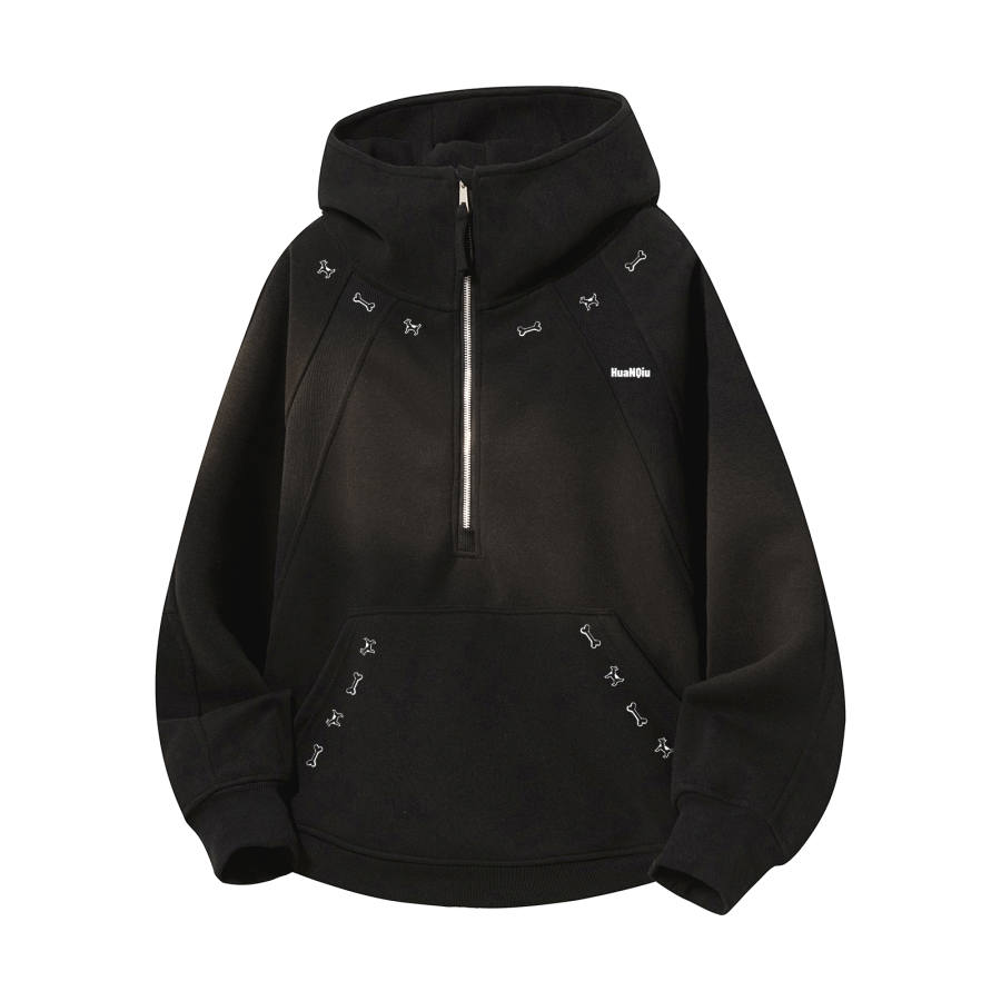 HUANQIU Sweatshirts Unisex Hooded Non Detachable Moderate Heavyweight