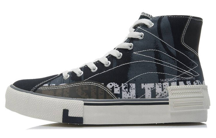 Li-Ning Li Ning Trendy Abrasion Resistant High top Skateboard Shoes Women's Black