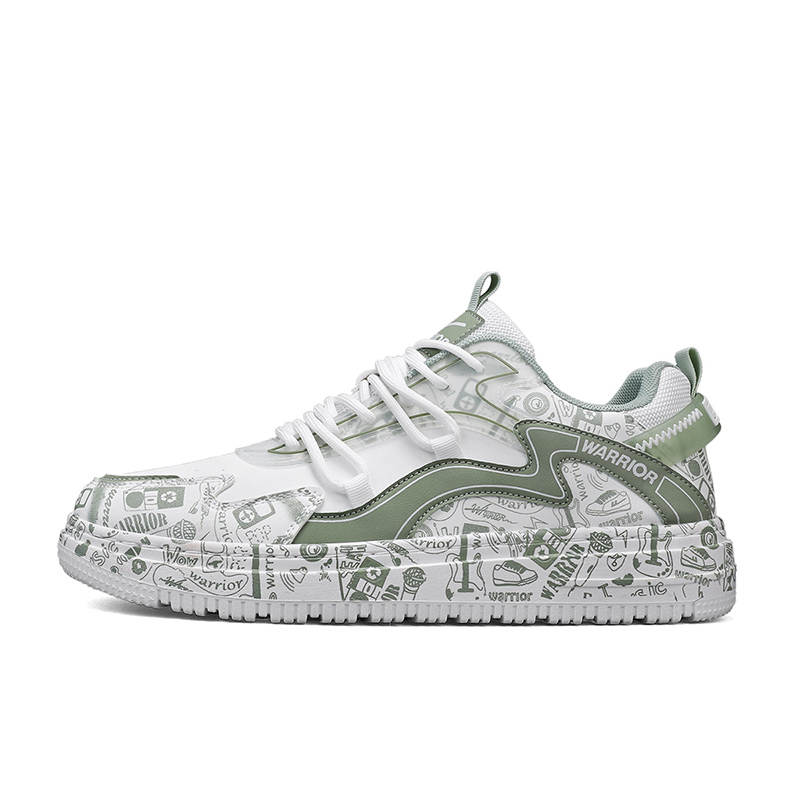 WARRIOR Warrior Coverage Slip Resistant Coverage Slip Resistant Low top Skateboard Shoes Men's White Green
