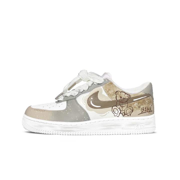 Nike Nike Air Force 1 Slip Resistant, Abrasion Resistant, Breathable Low top Skateboard Shoes Unisex Yellow White