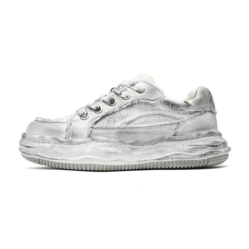OUBT Niche Distressed Shoes Breathable And Slip Resistant Breathable And Slip Resistant Low top Skateboard Shoes Men's