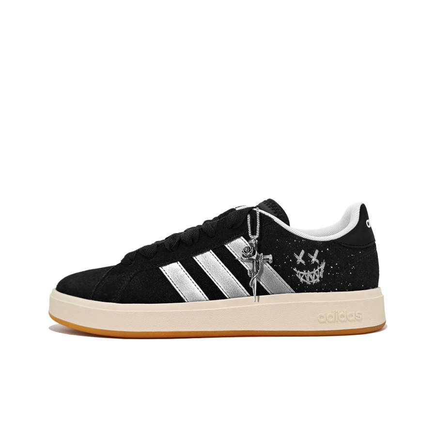 Adidas Adidas Grand Court Base 00s Ghost Face Abrasion Resistant Low top Skateboard Shoes Unisex Black