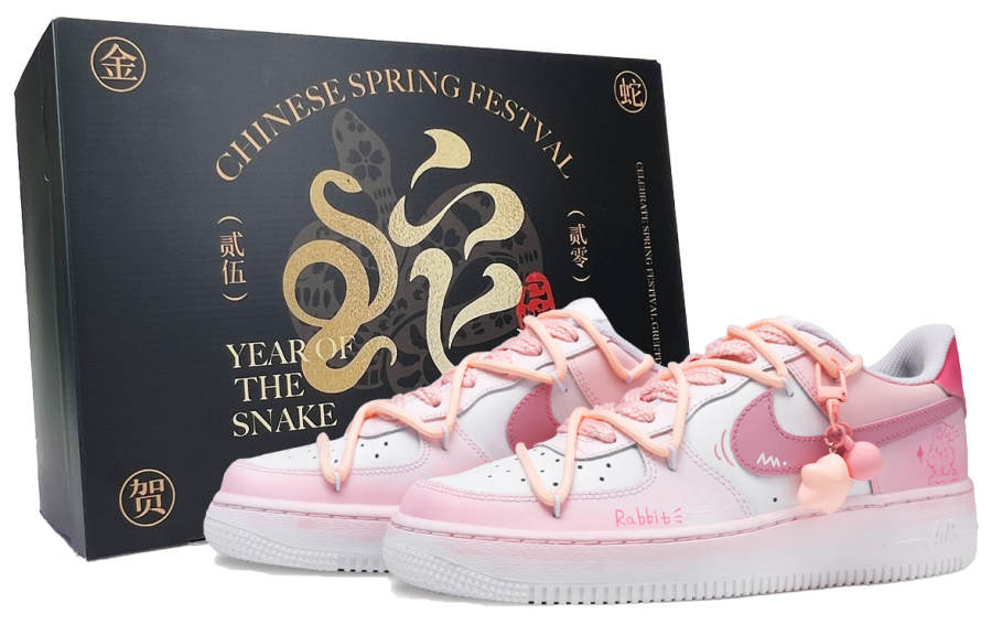 Nike Nike Air Force 1 Cow Leather Slip Resistant Abrasion Resistant Low top Skateboard Shoes Unisex Pink
