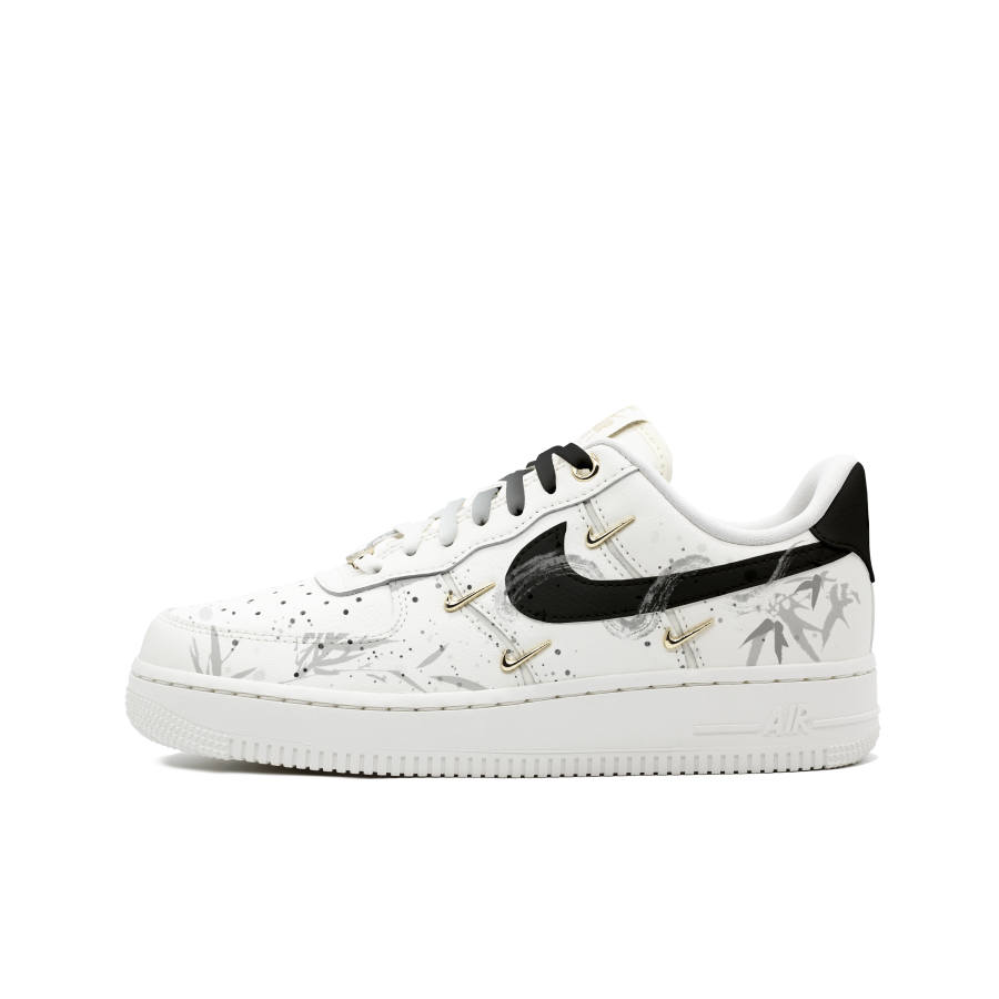 Nike Nike Air Force 1 Abrasion Resistant Abrasion Resistant Low top Skateboard Shoes Unisex Black Gold White