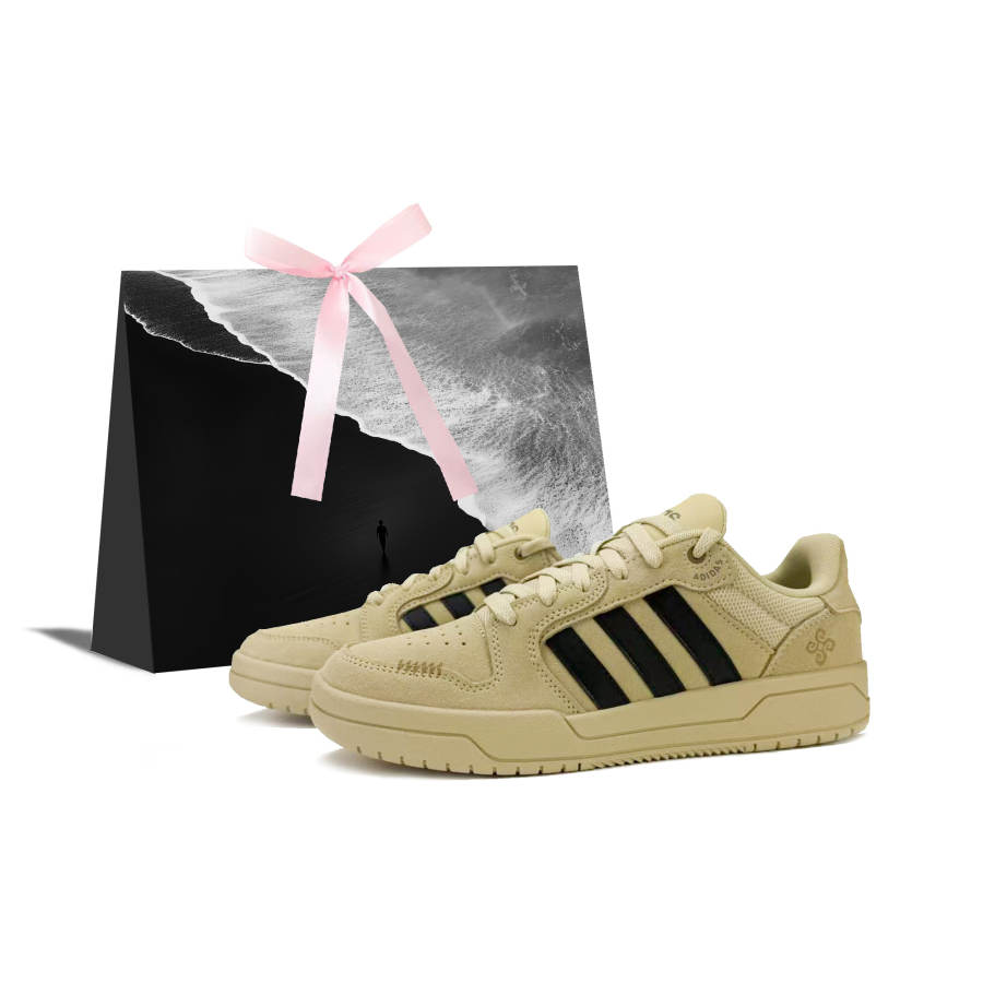 Adidas Adidas ENTRAP Galileo Manufacture, Yellow Brown Print Suede Abrasion Resistant Low top Skateboard Shoes Unisex Brown