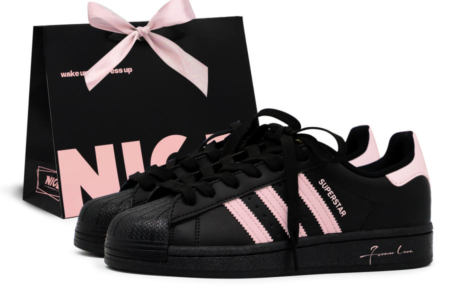 Adidas Originals SUPERSTAR Crow Made, Berry Blush, Special Shopping Bag, Anti Aging, Letter, Romantic, Soft Low top