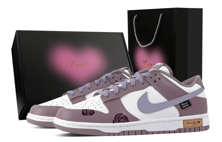 Nike Nike Dunk Dusk Purple Rose Leather Abrasion Resistant Low top Skateboard Shoes Unisex Purple