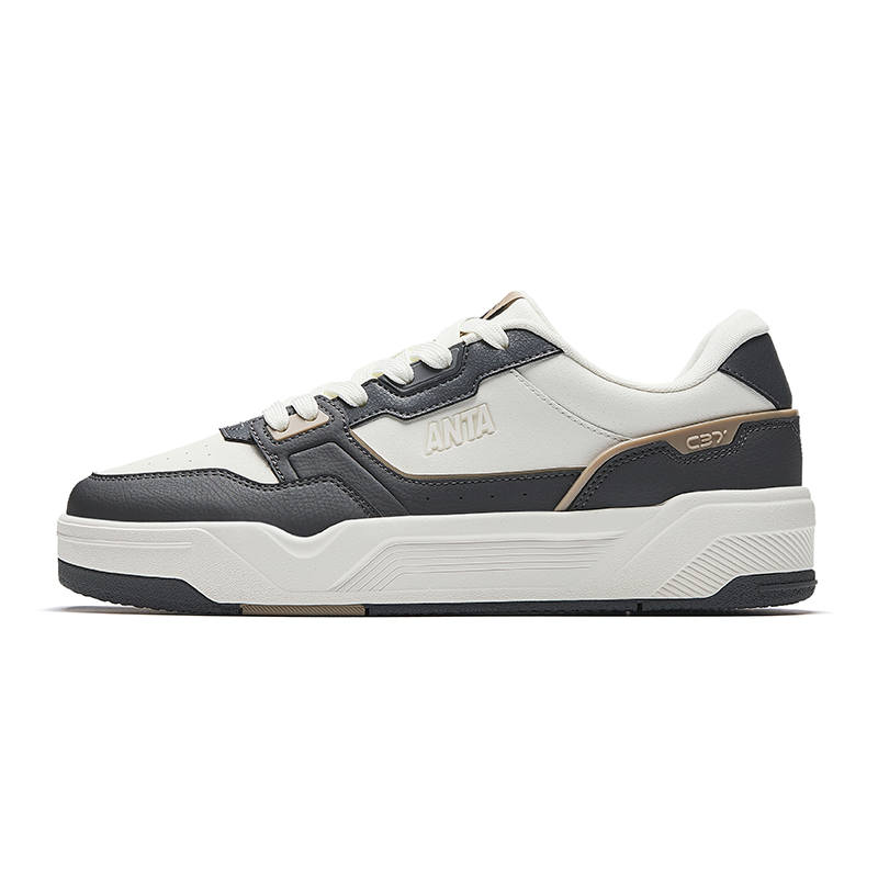 Anta C37 Series Abrasion Resistant Height Increasing Low top Skateboard Shoes Men's White Black