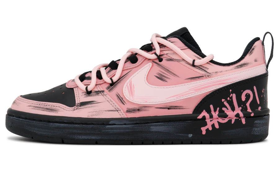 Nike Nike Court Borough Pink Ink Slip Resistant Lightweight Non slip Lightweight Low top Skateboard Shoes GS Pink Black