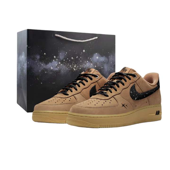 Nike Nike Air Force 1 Starlight Wander Waterproof Cushioning Abrasion Resistant Low top Skateboard Shoes Men's Brown