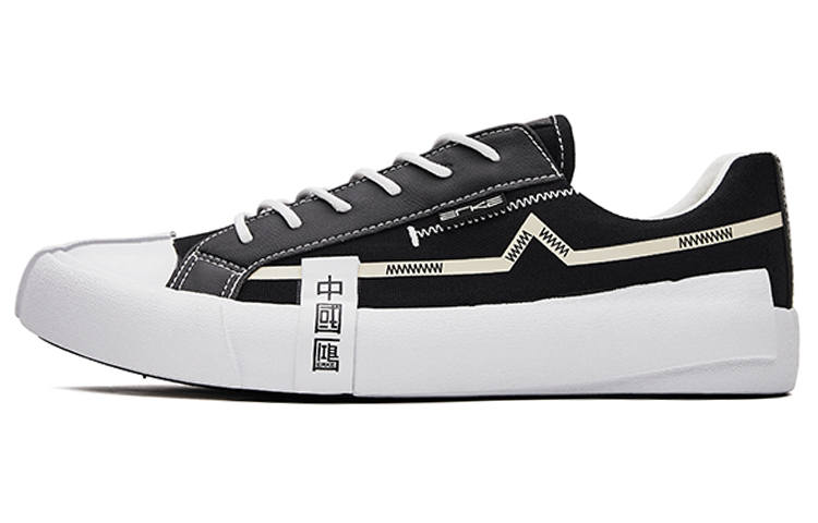 Erke China Fortune Abrasion Resistant Abrasion Resistant Low top Skateboard Shoes Women's Black White