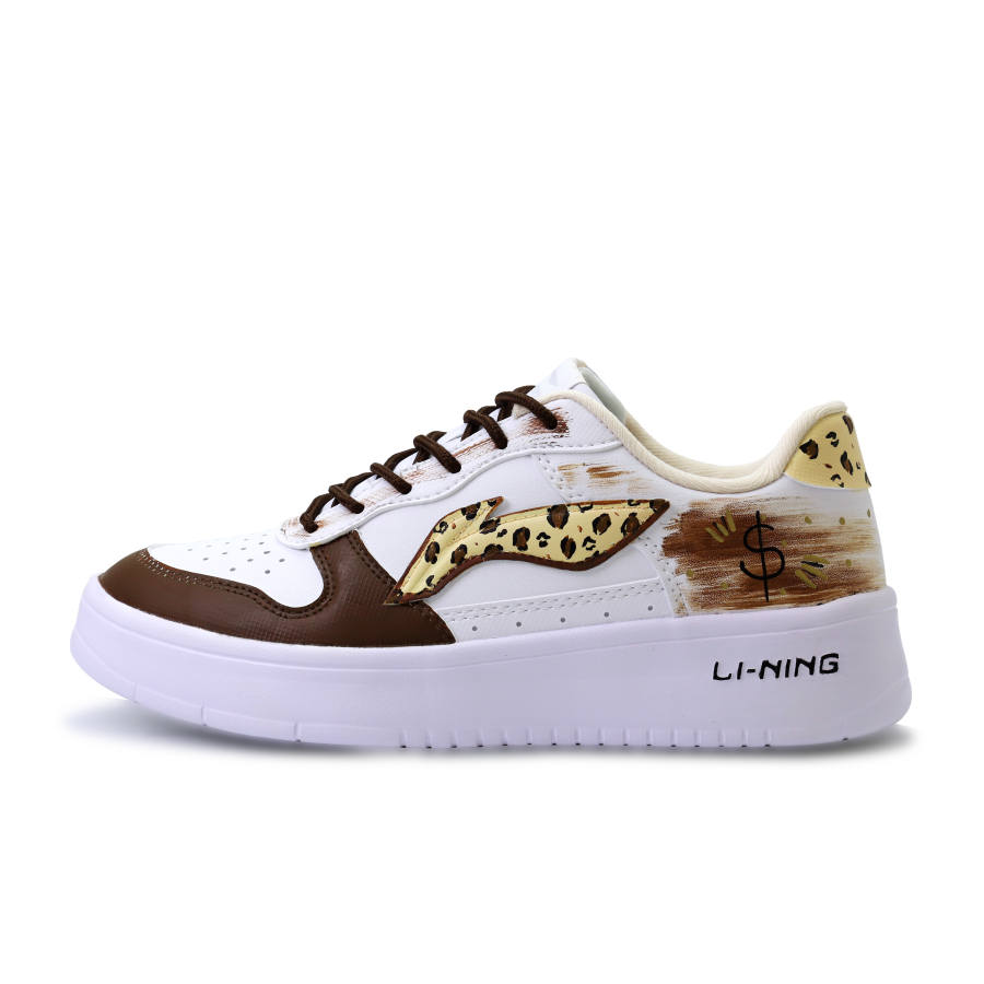 Li-Ning Li Ning Floating Boat Skateboard Shoes Unisex Low Top White Brown Yellow Black