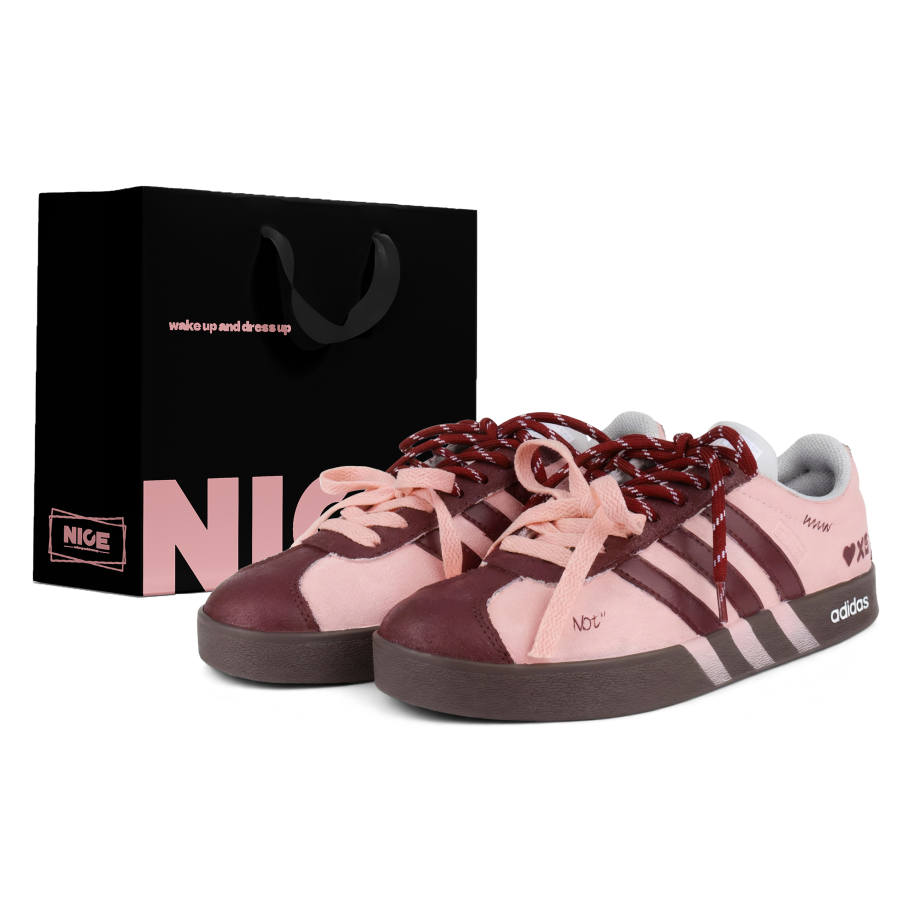 Adidas Adidas VL COURT 2.0 Abrasion Resistant Low top Skateboard Shoes Women's Pink